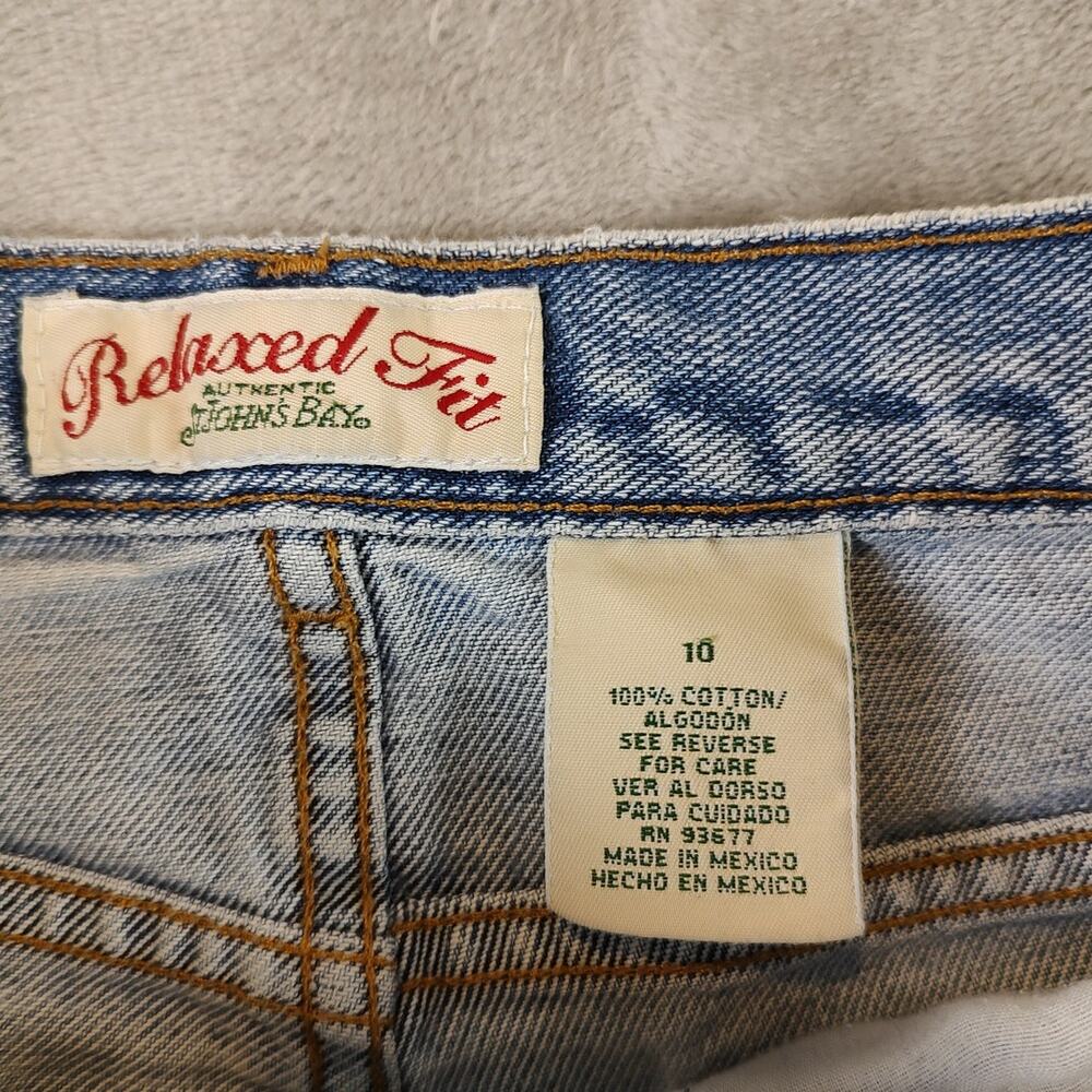VTG St Johns Bay light wash denim relaxed fit casual streetwear jeans womens 10 - Picture 5 of 8